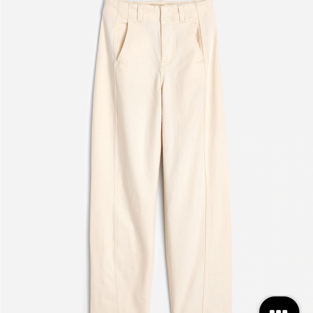 New Madewell Tapered Denim Trousers in vintage ivory size 28(missing button) - Picture 5 of 7